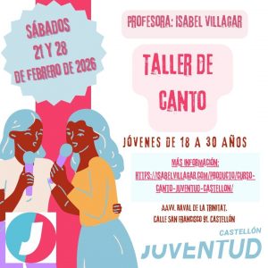 Taller de cantoi para jóvenes entre 18 y 30 años